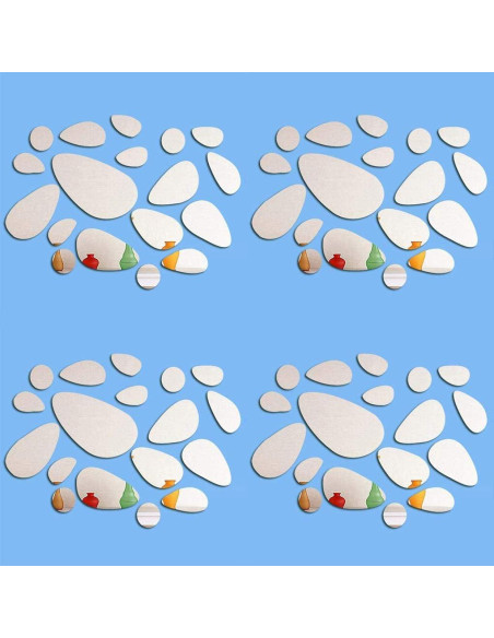 Calcomanías de Espejo TTSAM 72 Piezas Decoración Plata