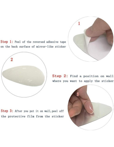 Calcomanías de Espejo TTSAM 72 Piezas Decoración Plata