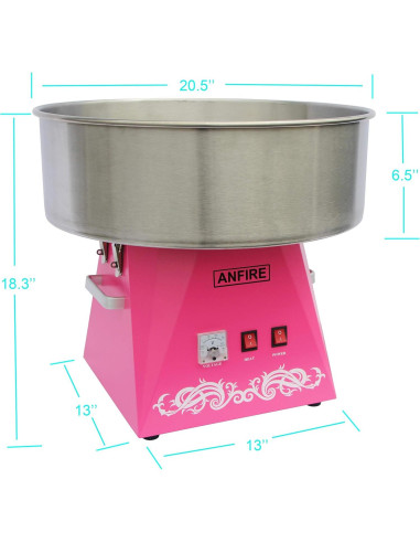 Máquina de Algodón de Azúcar ANFIRE Eléctrica 1080W Rosa