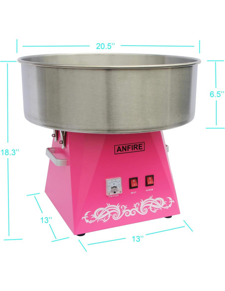 Máquina de Algodón de Azúcar ANFIRE Eléctrica 1080W Rosa
