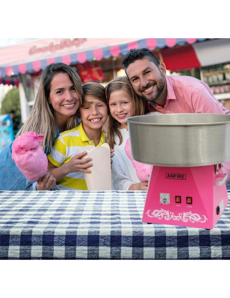Máquina de Algodón de Azúcar ANFIRE Eléctrica 1080W Rosa