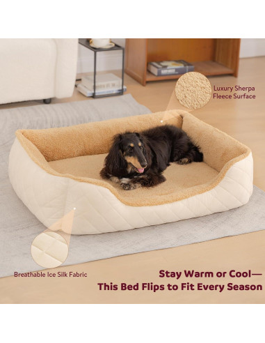 Cama ortopédica para perros medianos Tail&Tale - Espuma viscoelástica, forro impermeable, funda lavable