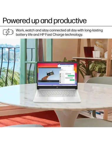 Laptop HP 14" Intel N150 16GB RAM 384GB Almacenamiento Plata