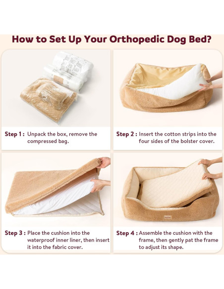 Cama ortopédica para perros medianos Tail&Tale - Espuma viscoelástica, forro impermeable, funda lavable