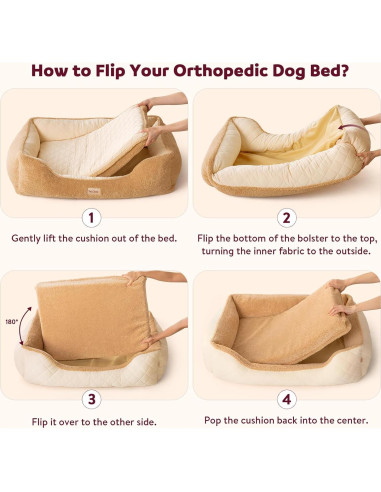 Cama ortopédica para perros medianos Tail&Tale - Espuma viscoelástica, forro impermeable, funda lavable