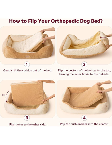 Cama ortopédica para perros medianos Tail&Tale - Espuma viscoelástica, forro impermeable, funda lavable