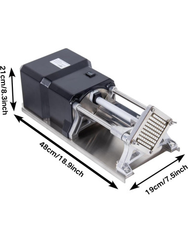 Cortadora de Papas Fritas Eléctrica RISMANOR 3 Tamaños Acero Inoxidable