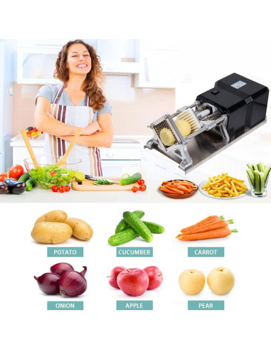 Cortadora de Papas Fritas Eléctrica RISMANOR 3 Tamaños Acero Inoxidable