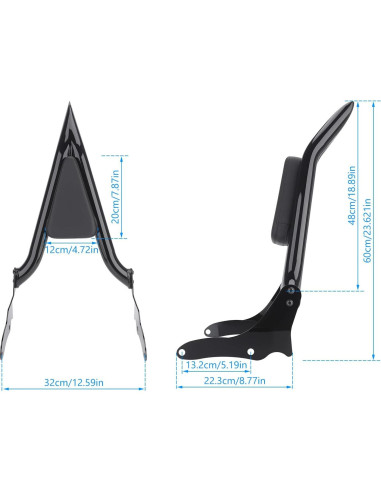 Respaldo de pasajero Sissy Bar FIASRAC para Yamaha XV 950