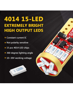 Bombillas LED T10 PHINLION 194 Azules 500 Lúmenes Paquete de 2 2