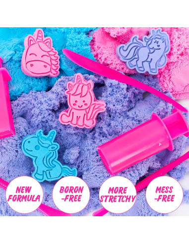 Kit de Arena Sensorial Estirable Unicornio Carolart 26 Piezas