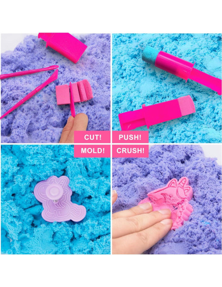 Kit de Arena Sensorial Estirable Unicornio Carolart 26 Piezas