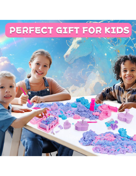 Kit de Arena Sensorial Estirable Unicornio Carolart 26 Piezas