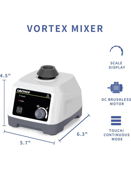 Mezclador Vortex de Laboratorio LACHOI 200-3000rpm 4.5mm