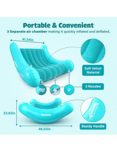 Sofá Inflable Silla Mecedora Eduplatoy Azul Lago 121.9x104.9cm 2