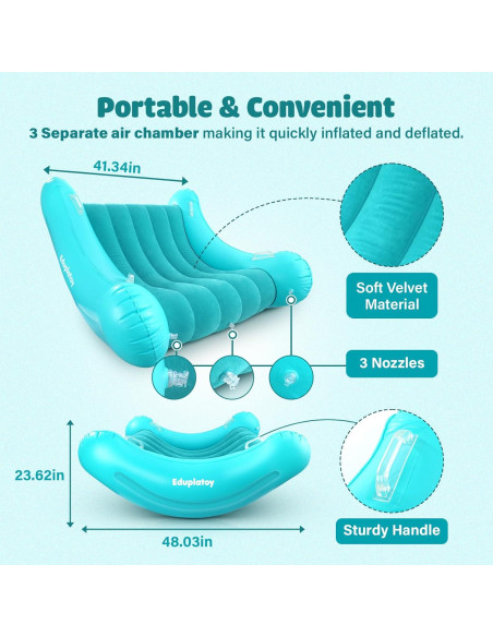 Sofá Inflable Silla Mecedora Eduplatoy Azul Lago 121.9x104.9cm