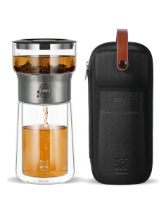 Tetera Infusora de Vidrio ZENS 0.71 kg con Taza y Estuche