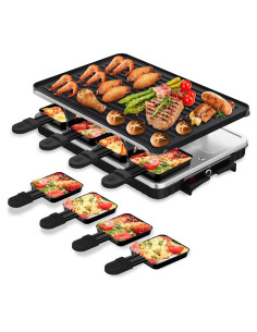 Parrilla Eléctrica Raclette HBN 1300W 8 Bandejas Antiadherente