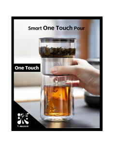 Tetera Infusora de Vidrio ZENS 0.71 kg con Taza y Estuche 2