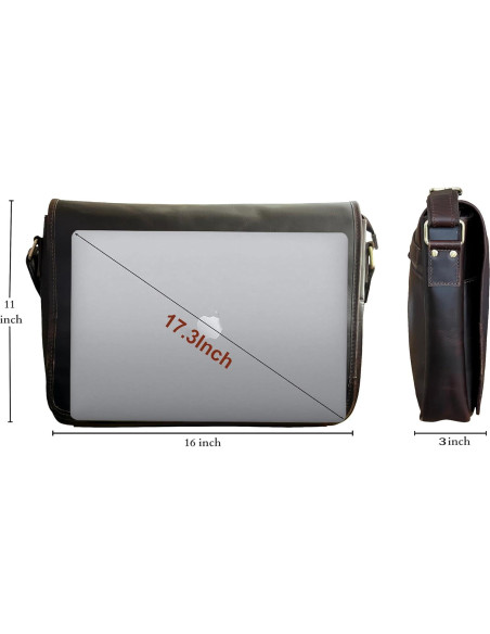 Bolsa Mensajera de Cuero Rustic Town 16" para Laptop Marrón