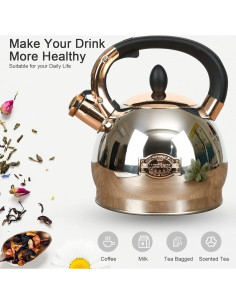 Hervidor de Té LUXGRACE Acero Inoxidable 2.8 Litros Silbido 2