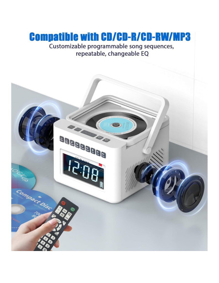 Reproductor de CD Reloj Despertador Greadio GB-W17 Bluetooth