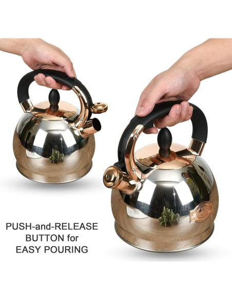 Hervidor de Té LUXGRACE Acero Inoxidable 2.8 Litros Silbido