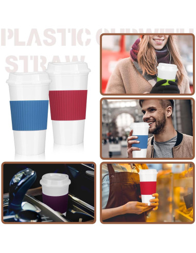 15 Tazas de Café Reutilizables FillTouch 0.47 L con Tapas