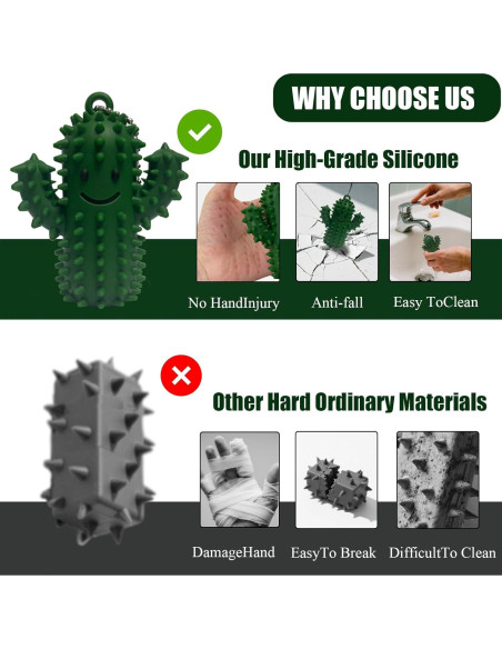 Juguete Antiestrés Cactus Verde-Púrpura Silicona 8.4 cm