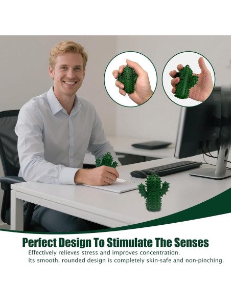 Juguete Antiestrés Cactus Verde-Púrpura Silicona 8.4 cm