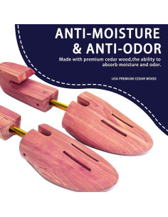 Árbol de Zapatos de Madera de Cedro Rojo Ajustable para Hombres 2