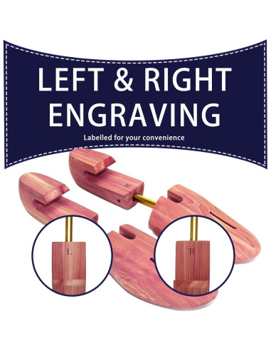 Árbol de Zapatos de Madera de Cedro Rojo Ajustable para Hombres