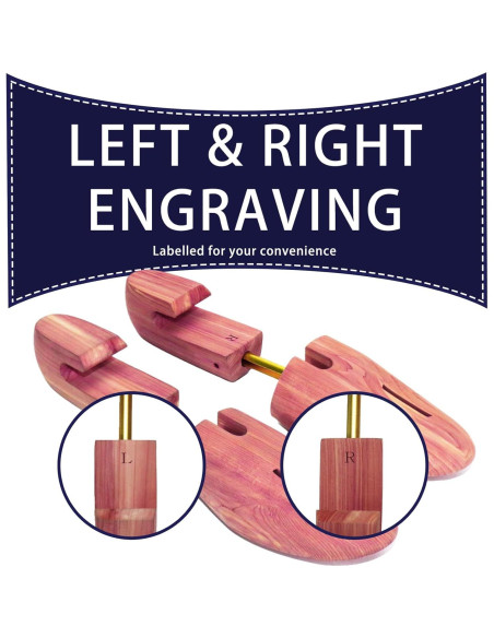 Árbol de Zapatos de Madera de Cedro Rojo Ajustable para Hombres