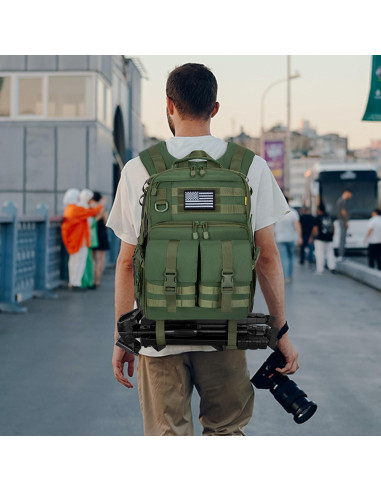 Mochila para cámara DSLR/Sin Espejo TORIBIO Verde Militar 30x20x44cm
