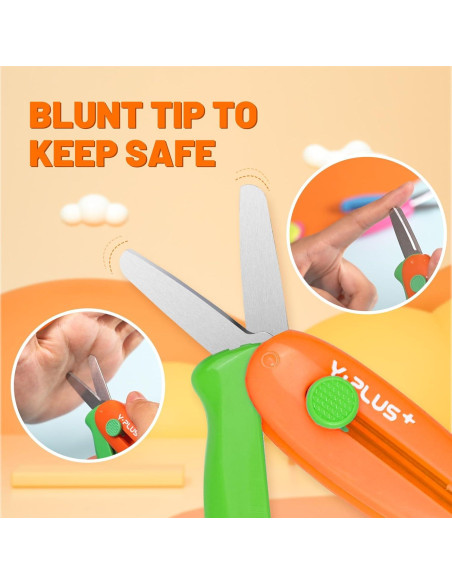 Tijeras de Seguridad YPLUS para Niños 3 Pcs Retráctiles