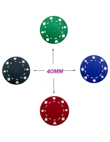 Fichas de Póker SEETOOOGAMES 100 Piezas 11.5g 40mm
