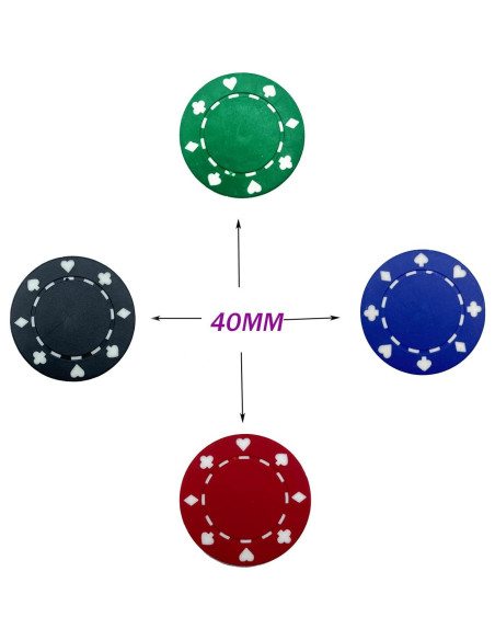 Fichas de Póker SEETOOOGAMES 100 Piezas 11.5g 40mm