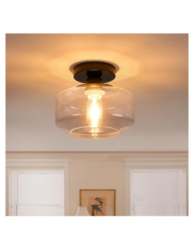 Luz de Techo Moderna Jinpinhaos Pantalla Vidrio Transparente