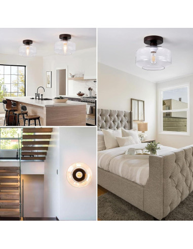 Luz de Techo Moderna Jinpinhaos Pantalla Vidrio Transparente