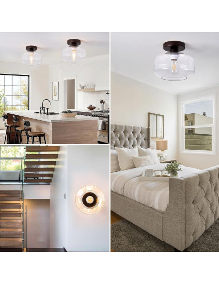 Luz de Techo Moderna Jinpinhaos Pantalla Vidrio Transparente