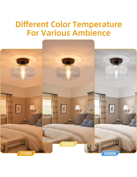 Luz de Techo Moderna Jinpinhaos Pantalla Vidrio Transparente