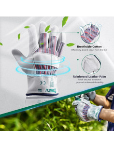 Guantes de Trabajo SATA de Cuero Doble Capa L para Jardinería 2