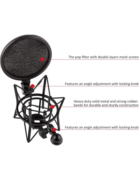 Soporte de micrófono con filtro pop Rode para K2, NT1-A, NT1000