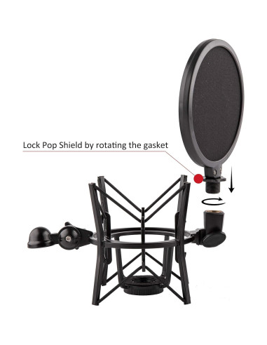 Soporte de micrófono con filtro pop Rode para K2, NT1-A, NT1000