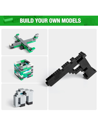 360 Piezas Ladrillos de Construcción Mannidoo 2x4 y 2x2 Negros