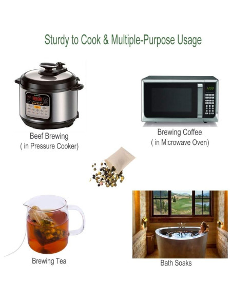 Bolsas de Filtro de Té Biodegradables Aksuaple 100 Piezas 8.1x10.2cm