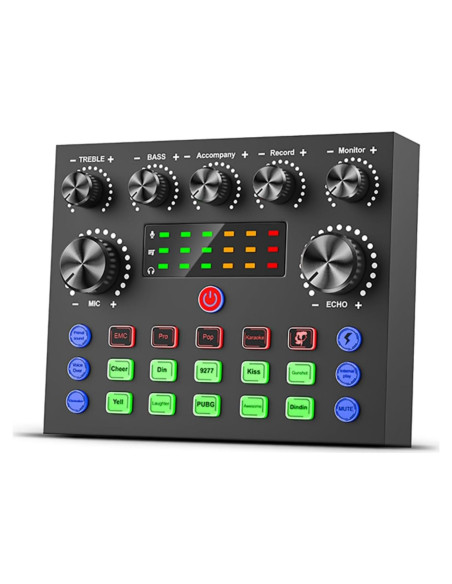 Mezclador de audio V8S para podcast y transmisión en vivo