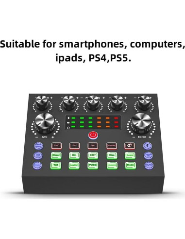 Mezclador de audio V8S para podcast y transmisión en vivo