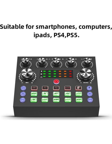 Mezclador de audio V8S para podcast y transmisión en vivo
