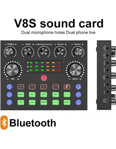 Mezclador de audio V8S para podcast y transmisión en vivo